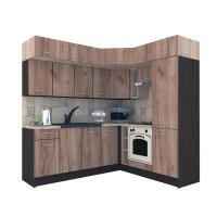 Bucatarie de Colt BIG GENA NEW ST. 190-220, Wenge / Decor K004